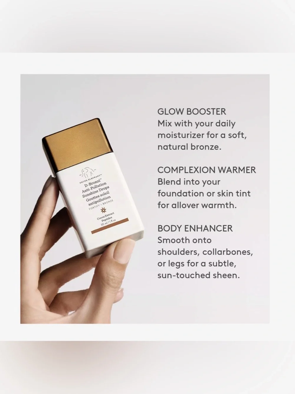 Drunk Elephant D-Bronzi Anti-Pollution Bronzing Drops with Peptides 30 ml